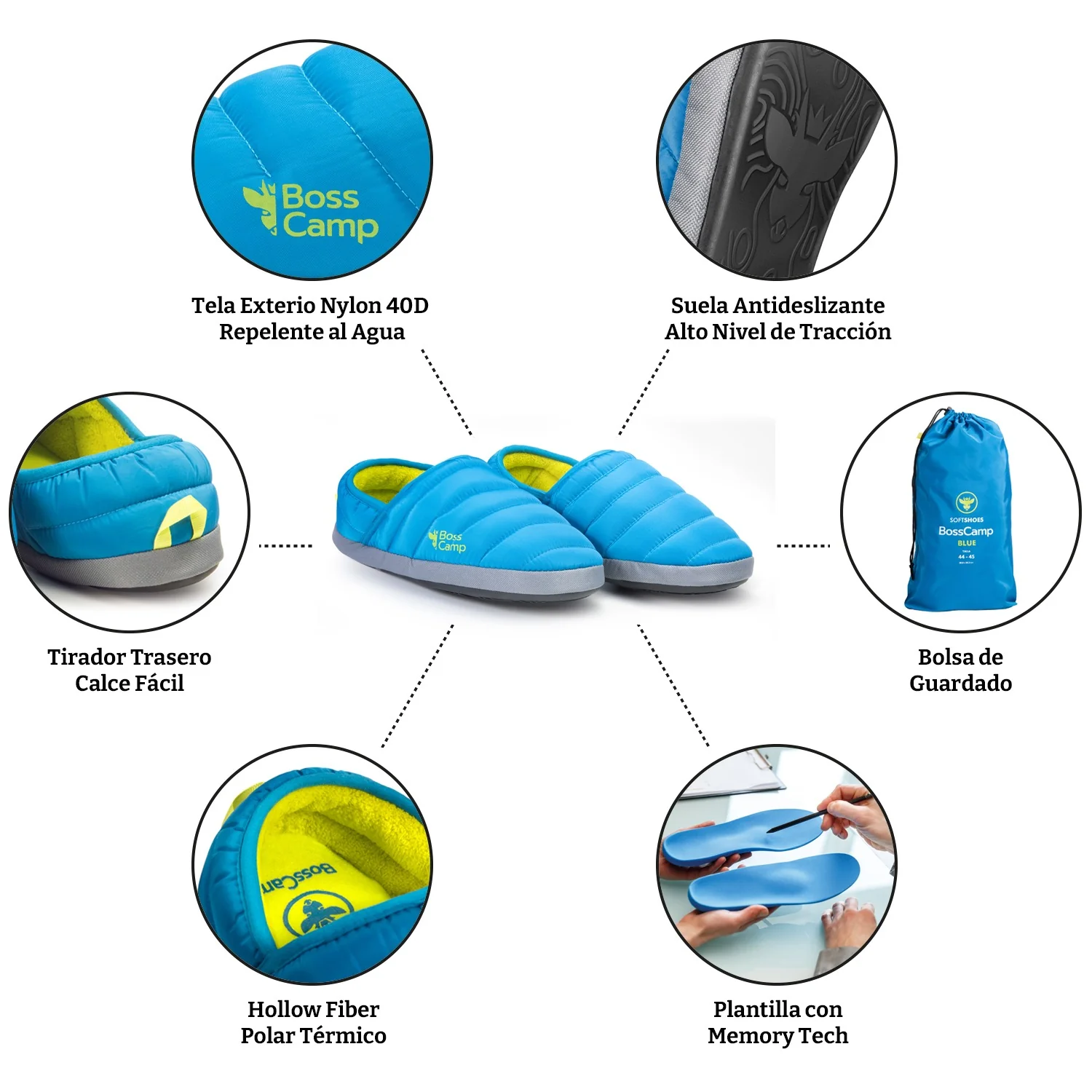 Pantufla Térmica SoftShoes Quintay Adulto Azul - Imagen 5