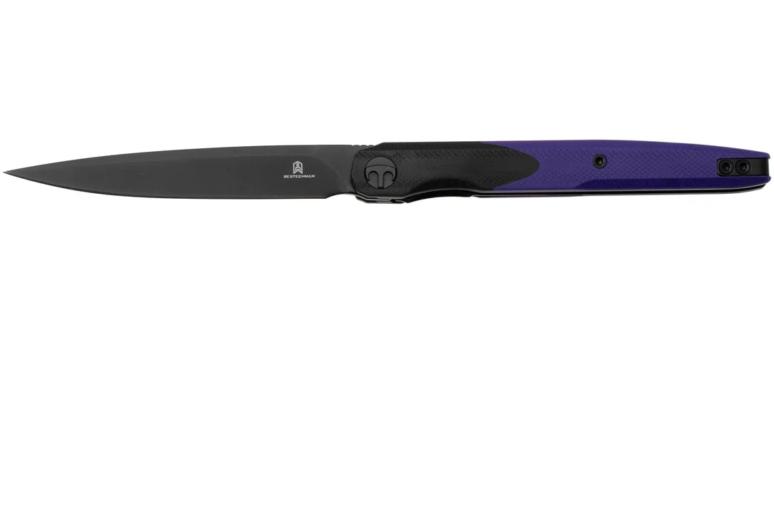 Bestechman Lanza BMK14E PVD 14C28N, Black Purple G10, navaja, diseño de Kombou