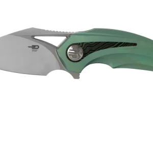 Bestech Nuke BT2107D Green Titanium, Black Green G10, Satin navaja, diseño Kombou