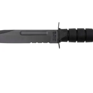 KA-BAR USMC 1214 parcialmente dentado, Kraton, funda kydex