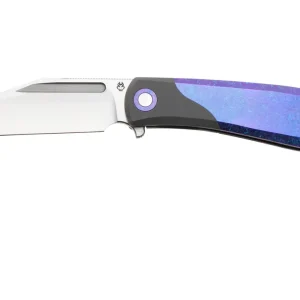 Jack Wolf Scuffle SCUFFLE-01-TI-CRYS-BLRP Belt Satin S90V, Crystalized Titanium Blurple Anodized, navaja