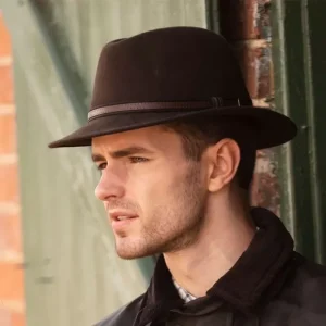 Sombrero Oxford Blue Fedora fieltro unisex Brown