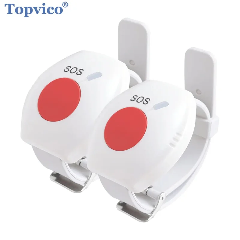 1 / 2pcs RF 433MHz Panic Button SOS Emergency Wristband for Elderly – Home Security Alarm System - Imagen 2