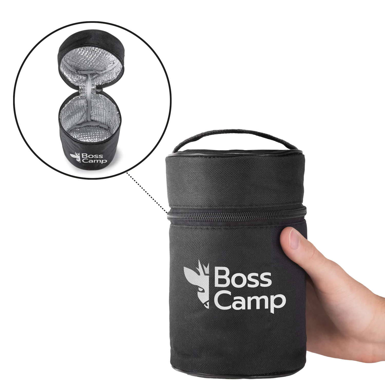 Termo Comida BossCamp 500 ml Azul Acero Inox Bolso Cuchara - Imagen 9
