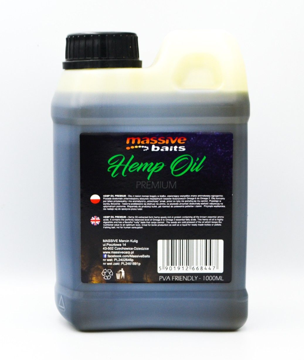 Massive Baits- Hemp Oil Premium 1000ml (Aceite de cañamón)