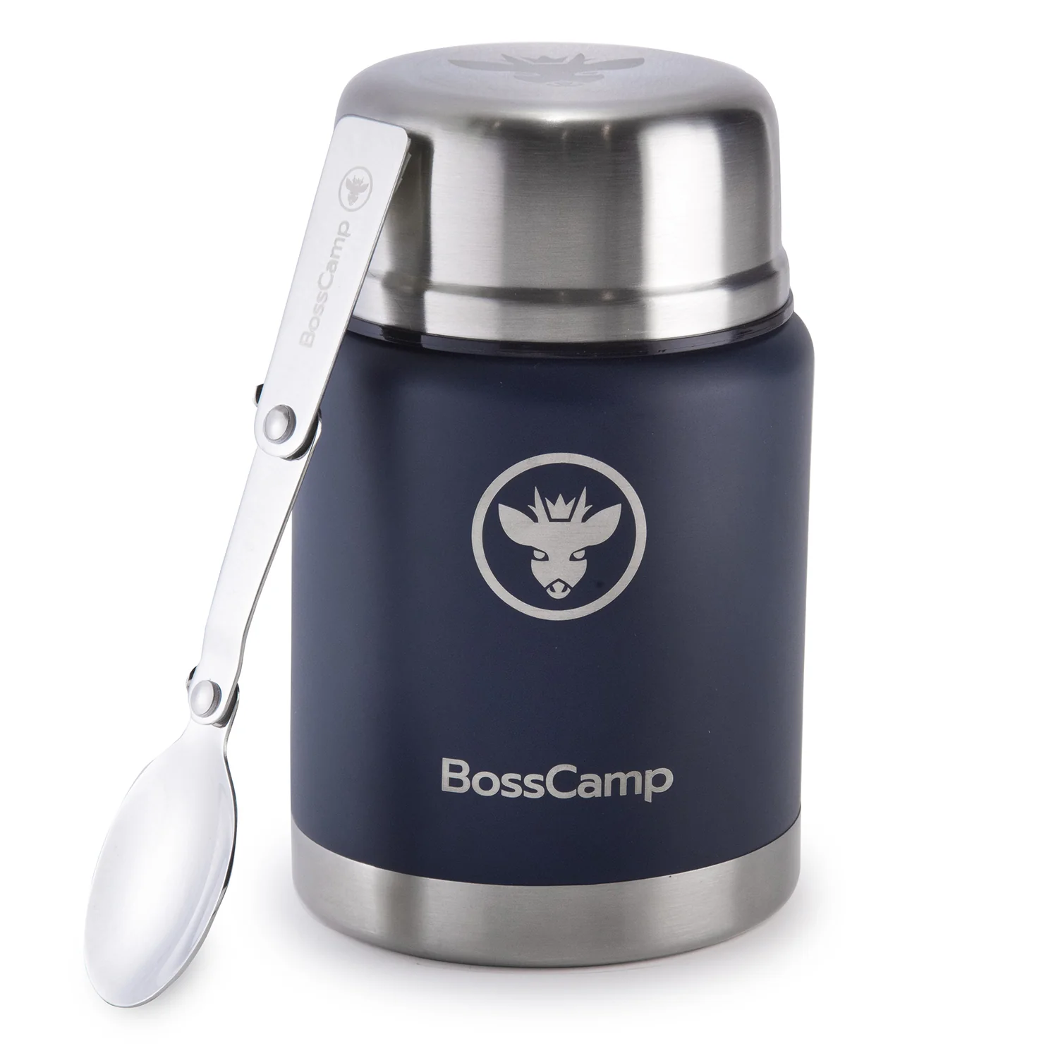 Termo Comida BossCamp 500 ml Azul Acero Inox Bolso Cuchara - Imagen 7