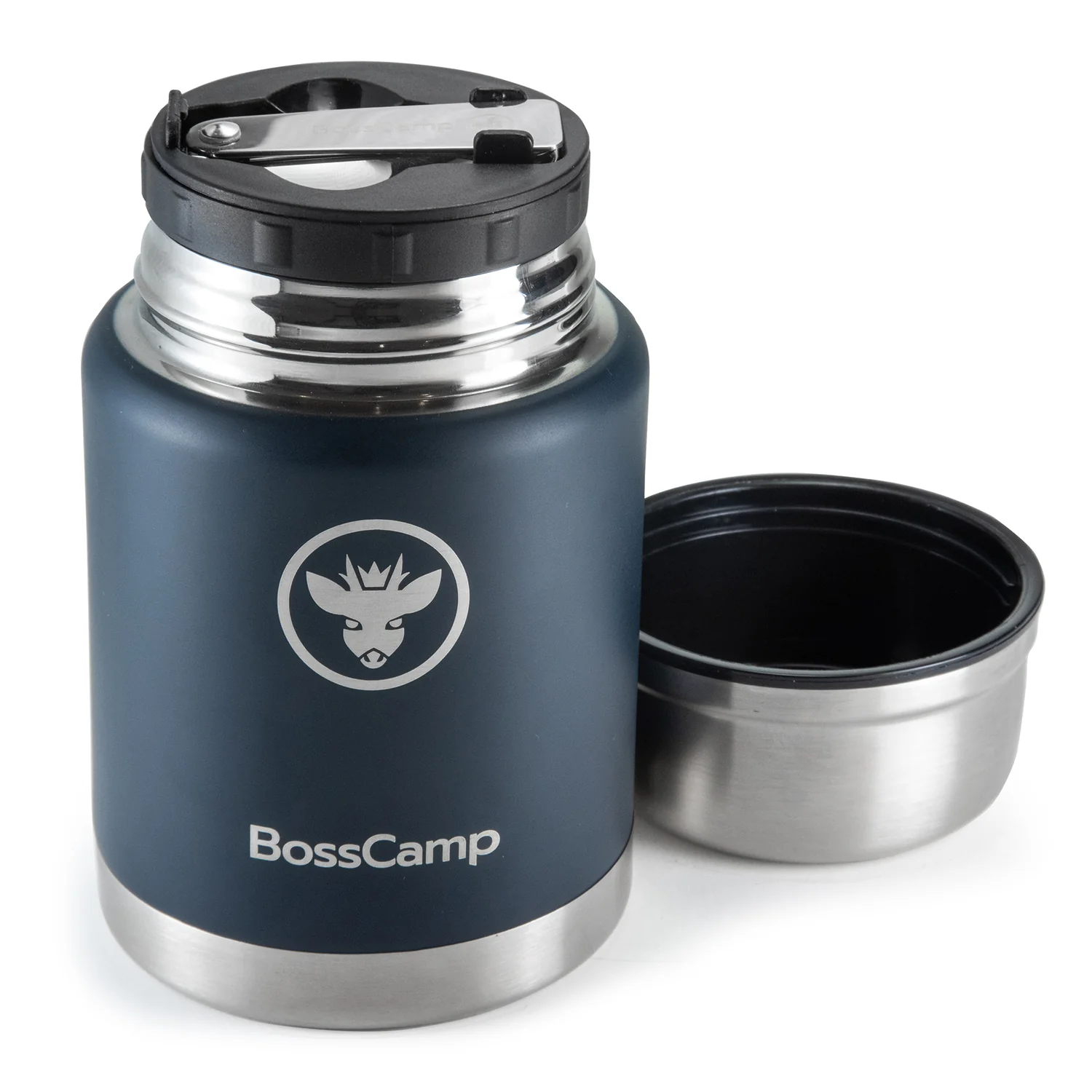 Termo Comida BossCamp 500 ml Azul Acero Inox Bolso Cuchara - Imagen 6