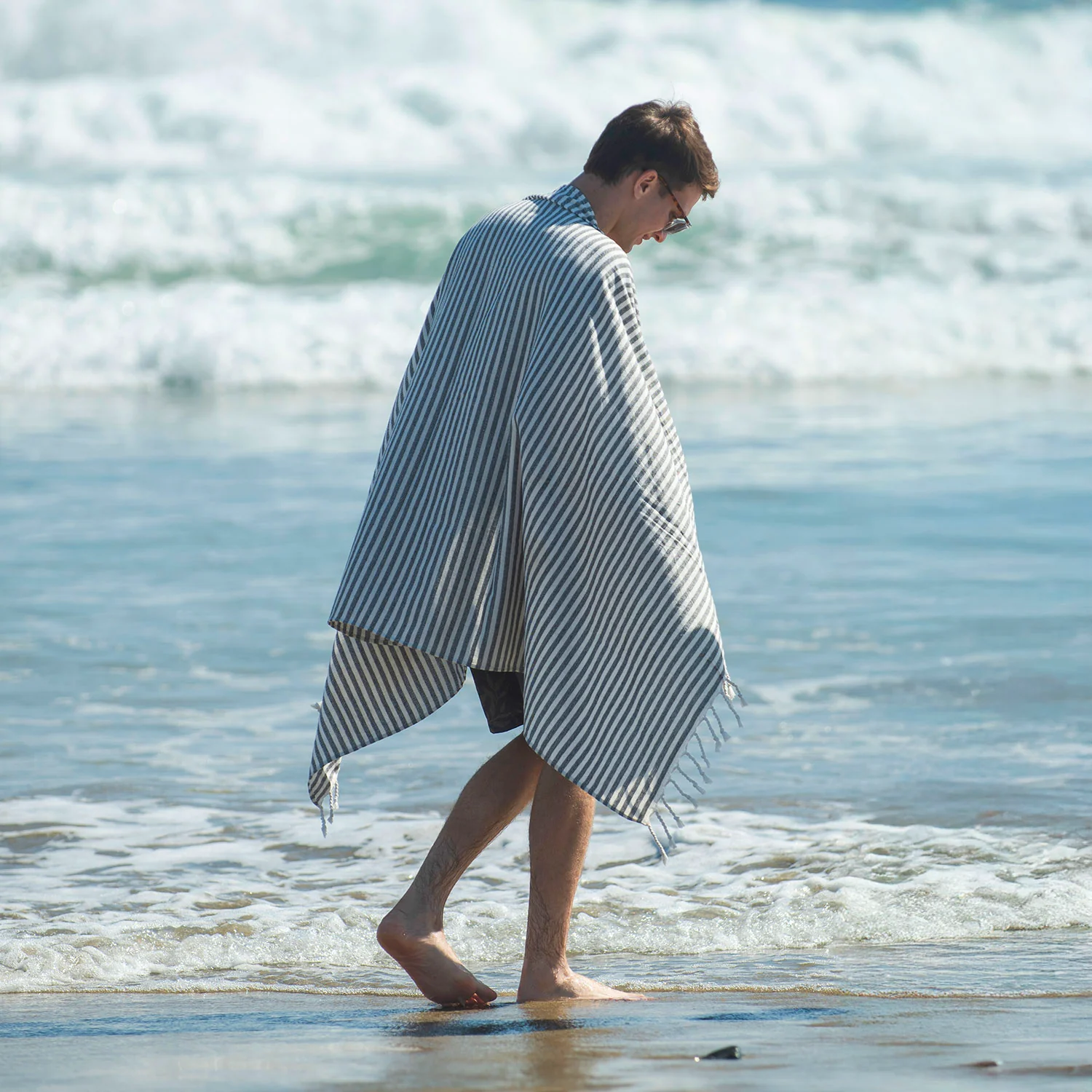 Toalla Turca 100% Algodón Línea Negra Bosscamp (100 x 180) - Imagen 4